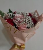 Mix de rosas vermelhas e rosa baby com folhagens e gipsofila, Buquê Misto, Mix de Rosas, Petrolina, Juazeiro